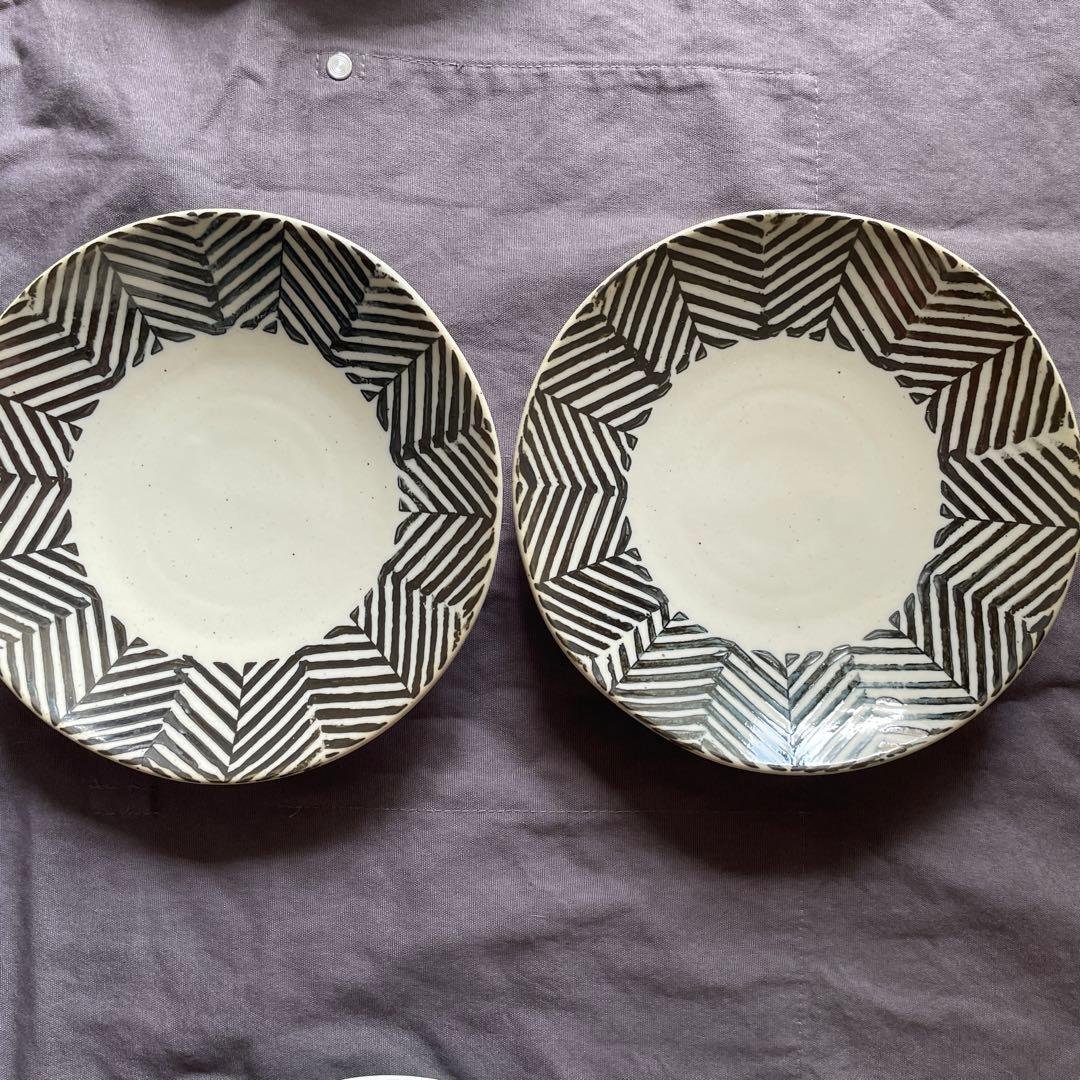 アイユー　ヘリンボーン六寸丸皿　新品未使用品6枚　じゅん
