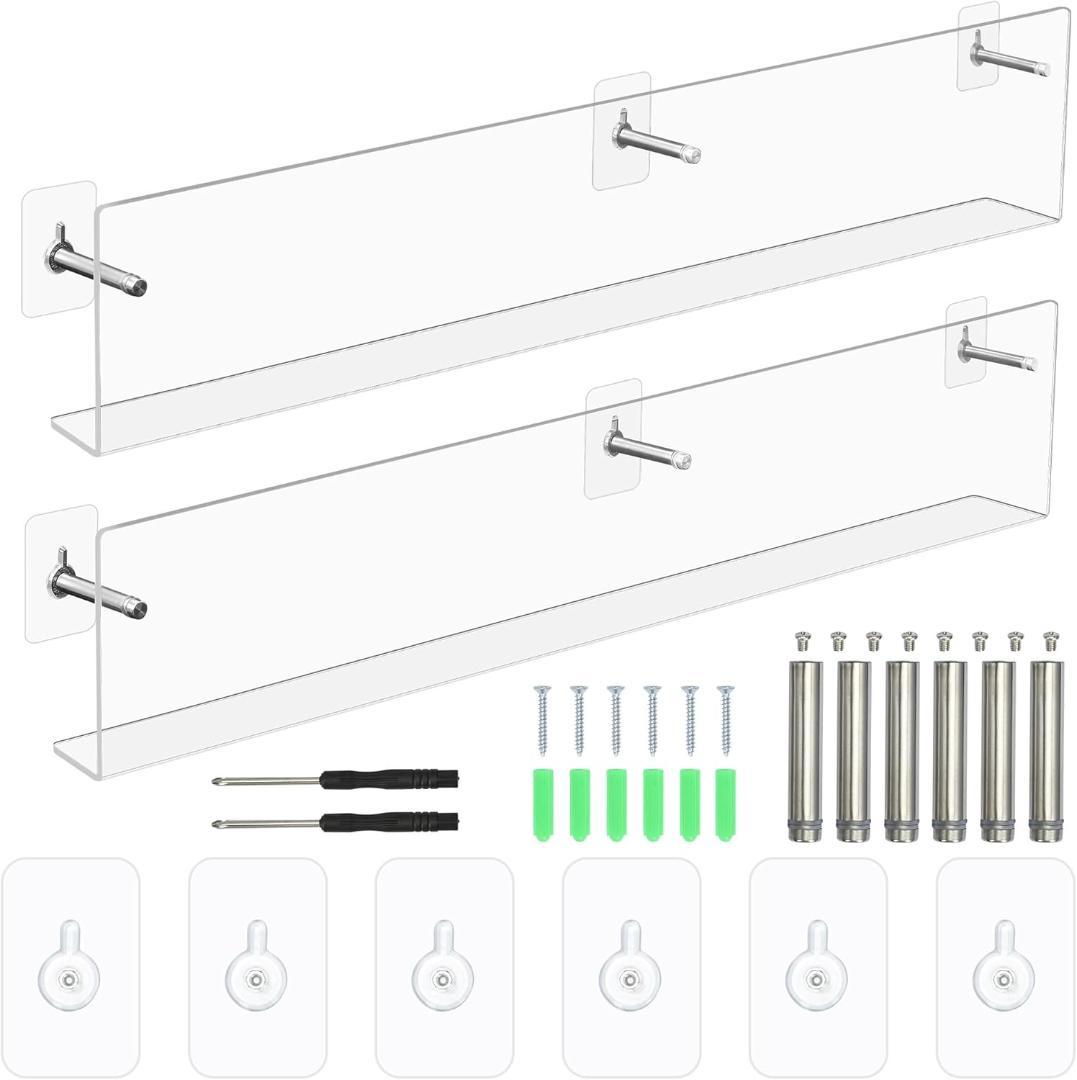 【開封・未使用】awliye マガジンラック 壁掛け 2個セット スタンド 透明