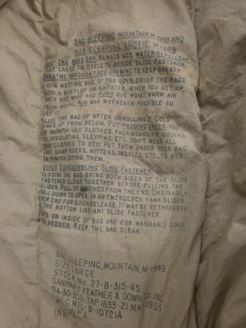 海兵隊　USMC　SLEEPING　BAG　M-1949　寝袋　ビンテージ