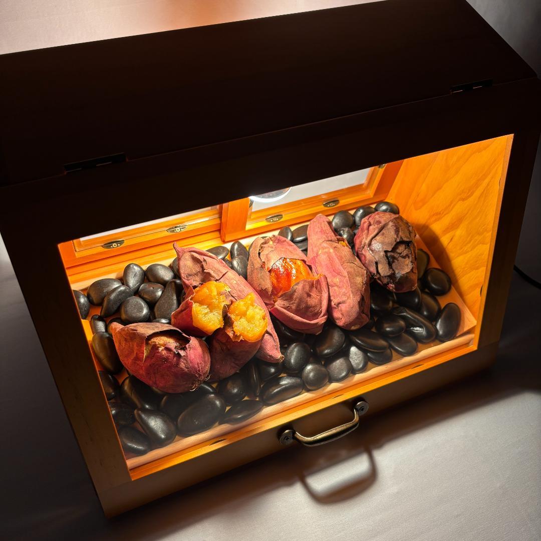 木製ホットショーケース 焼き芋保温ディスプレイケース【ナチュラル】