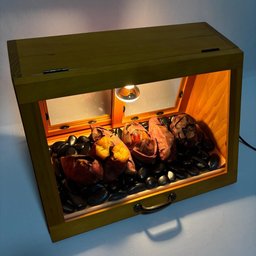 木製ホットショーケース 焼き芋保温ディスプレイケース【ナチュラル】