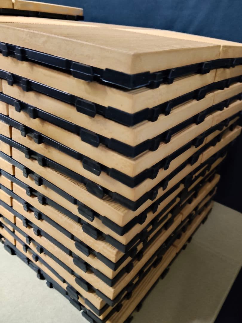 ウッドパネル ジョイントマット 合計46枚セット 正方形 長方形 ベランダ 2