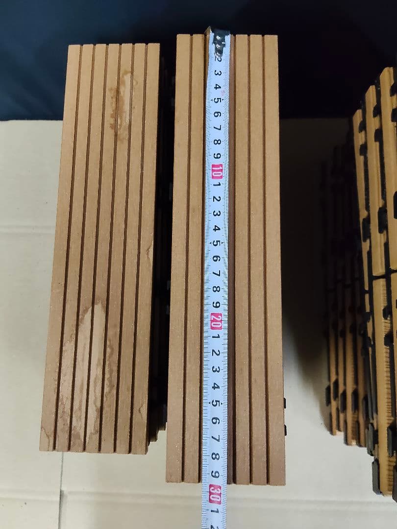 ウッドパネル ジョイントマット 合計46枚セット 正方形 長方形 ベランダ 2