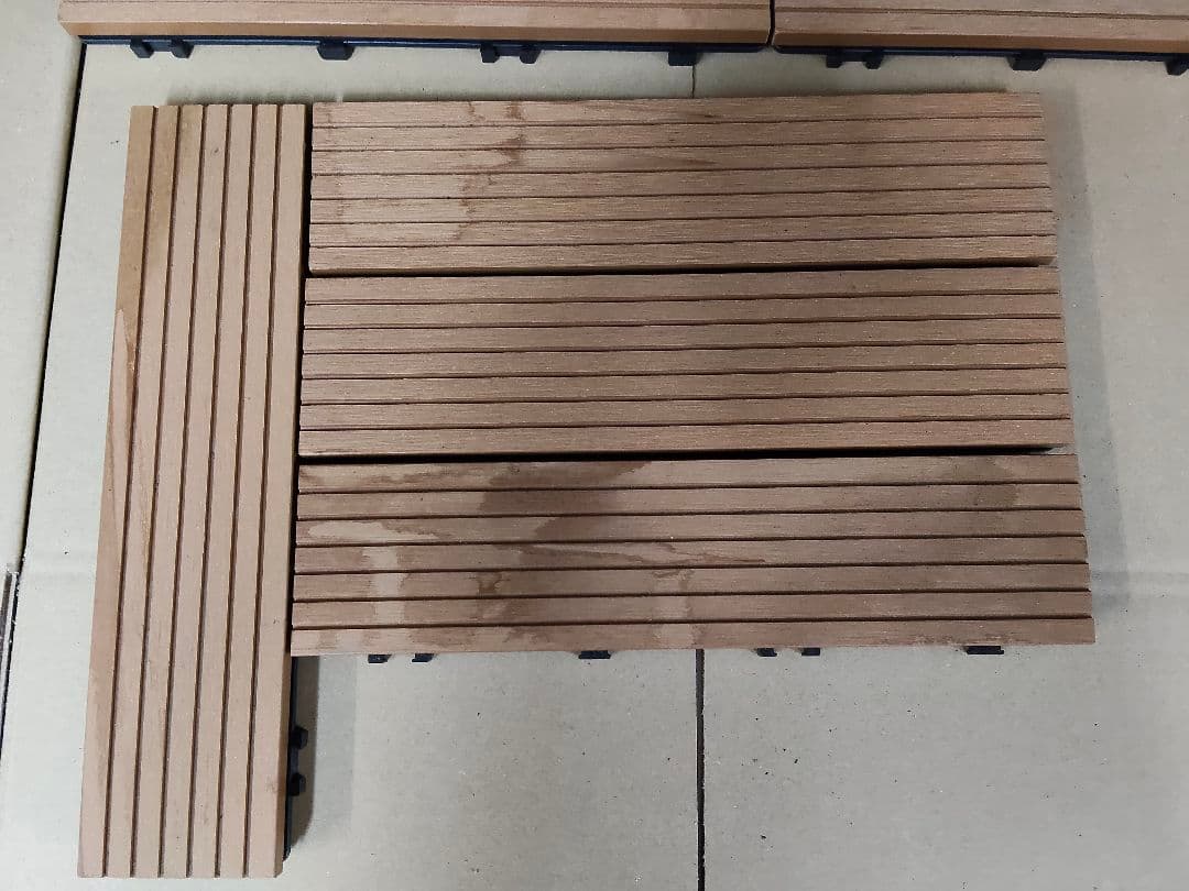 ウッドパネル ジョイントマット 合計46枚セット 正方形 長方形 ベランダ 2