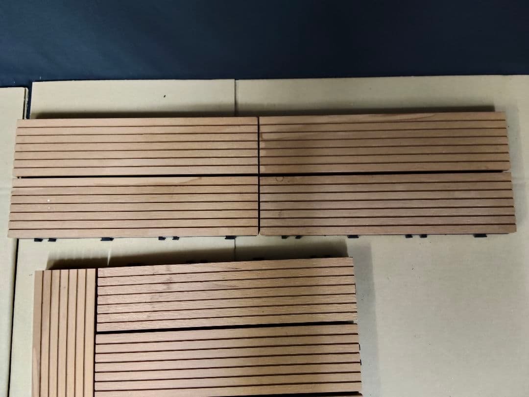 ウッドパネル ジョイントマット 合計46枚セット 正方形 長方形 ベランダ 2