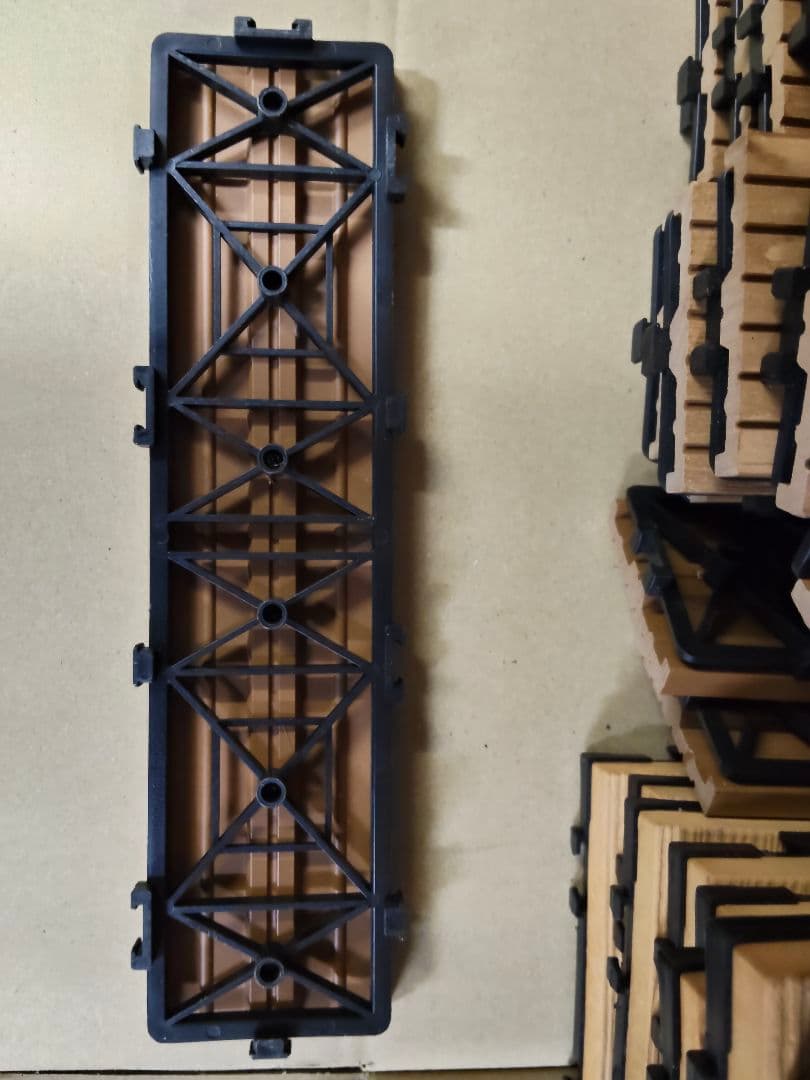 ウッドパネル ジョイントマット 合計46枚セット 正方形 長方形 ベランダ 2