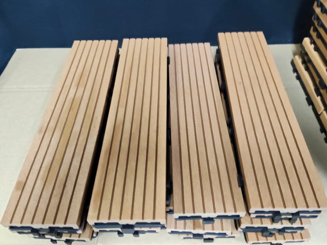 ウッドパネル ジョイントマット 合計46枚セット 正方形 長方形 ベランダ 2