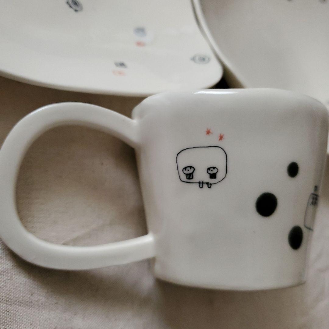 作家 高山愛 皿 マグカップ プレート 手描き イラスト