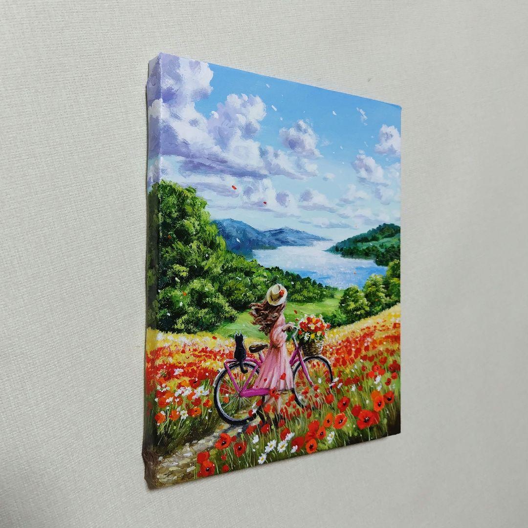 【心が和む日】アクリル画 F3 風景画 絵画