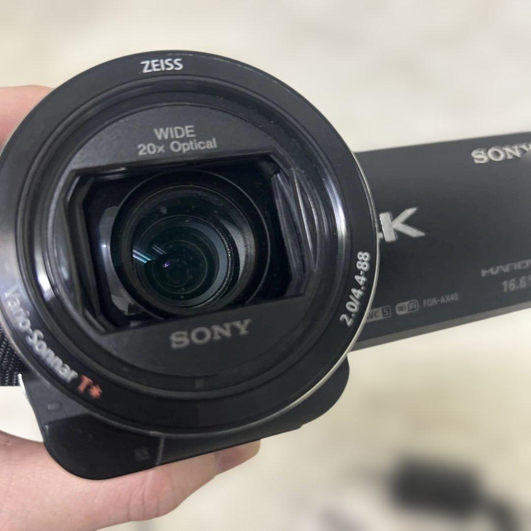 【動作確認済み】ソニー SONY ビデオカメラ FDR-AX40 4K 黒
