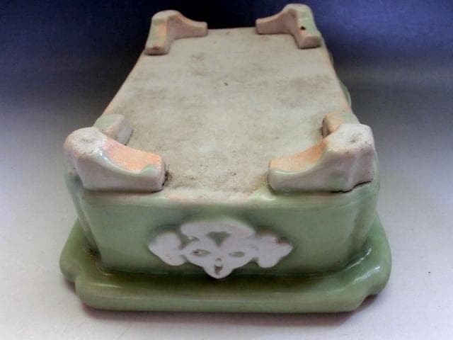 植木鉢■長方水盤 古青磁 古い四角鉢 古玩 唐物 中国 古美術 時代物 骨董品■