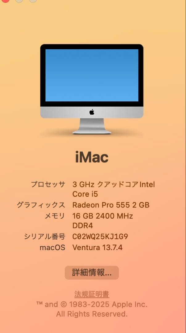 【純正キーボードマウス付】iMac 2017 21.5インチ