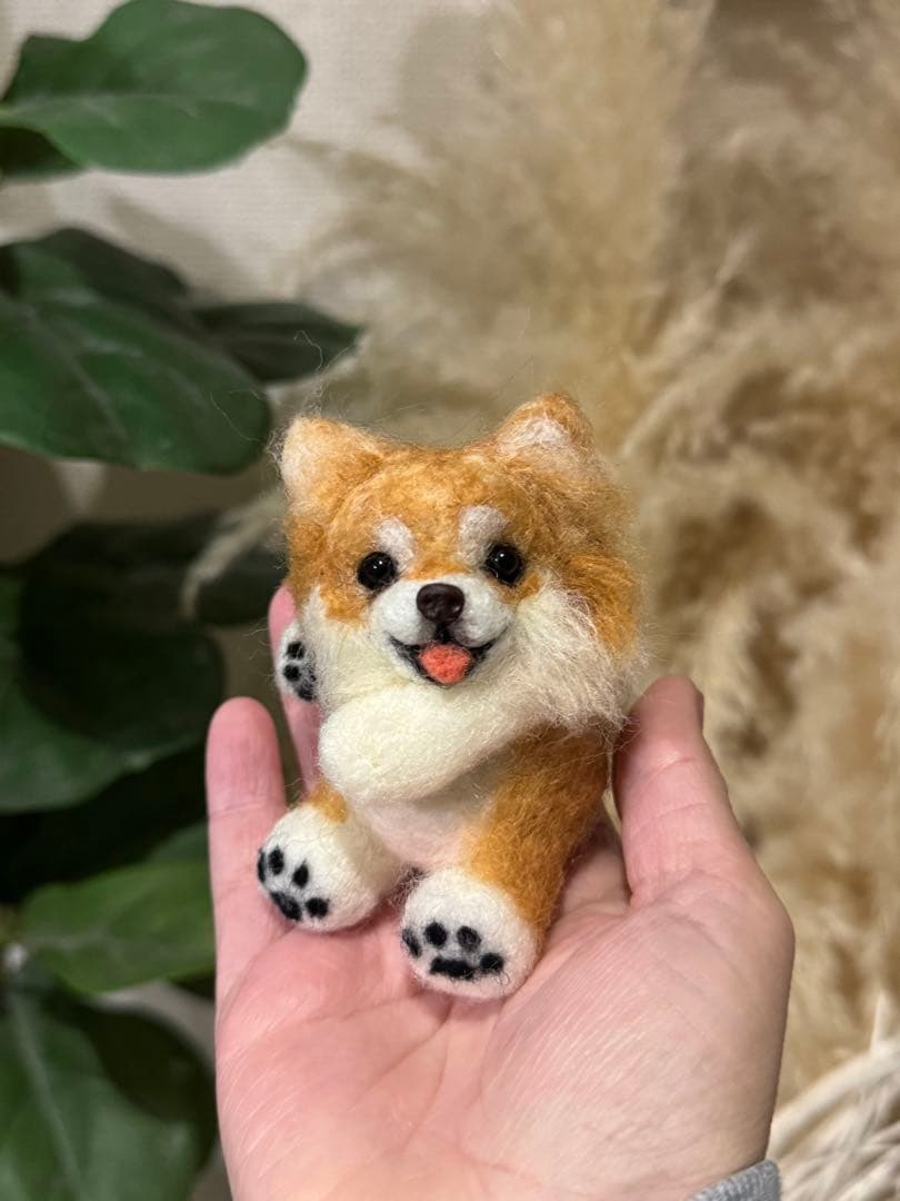 ほっぺがくっつく　なかよし　チワワ　羊毛フェルト　マスコット