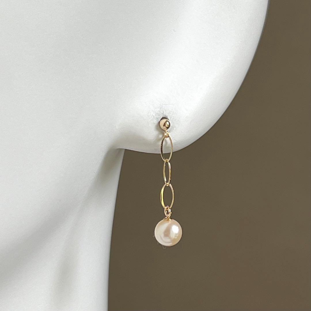 新品 K10 あこやパールピアス 5mm