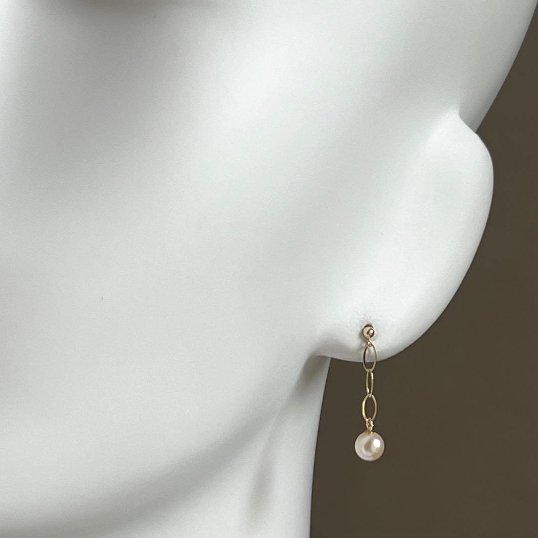 新品 K10 あこやパールピアス 5mm