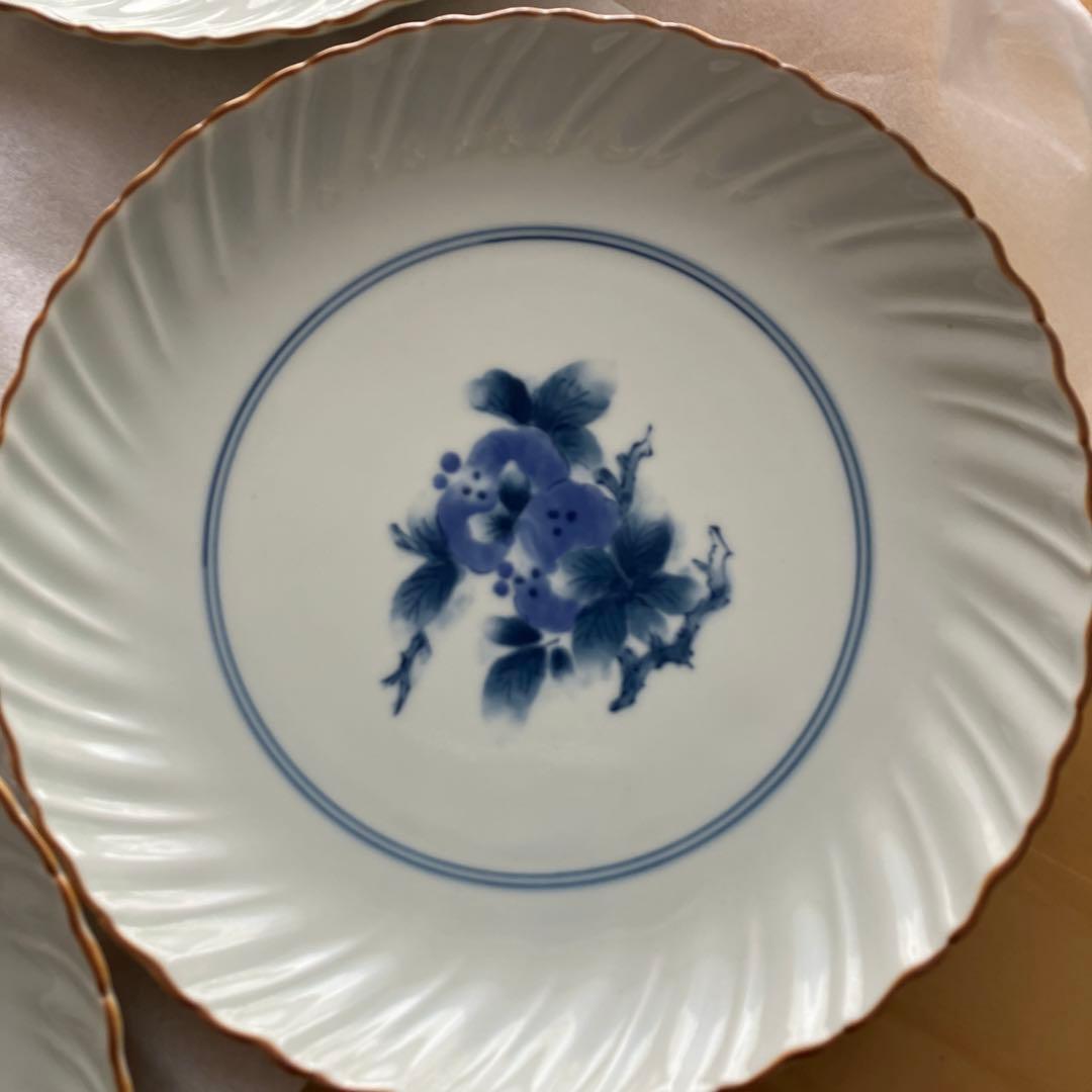 林九郎窯　有田焼　波佐見焼　お皿　4枚　柘榴　ざくろ　染付　食器