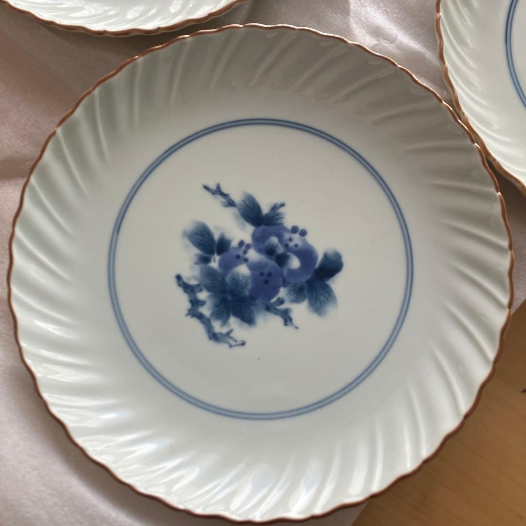 林九郎窯　有田焼　波佐見焼　お皿　4枚　柘榴　ざくろ　染付　食器