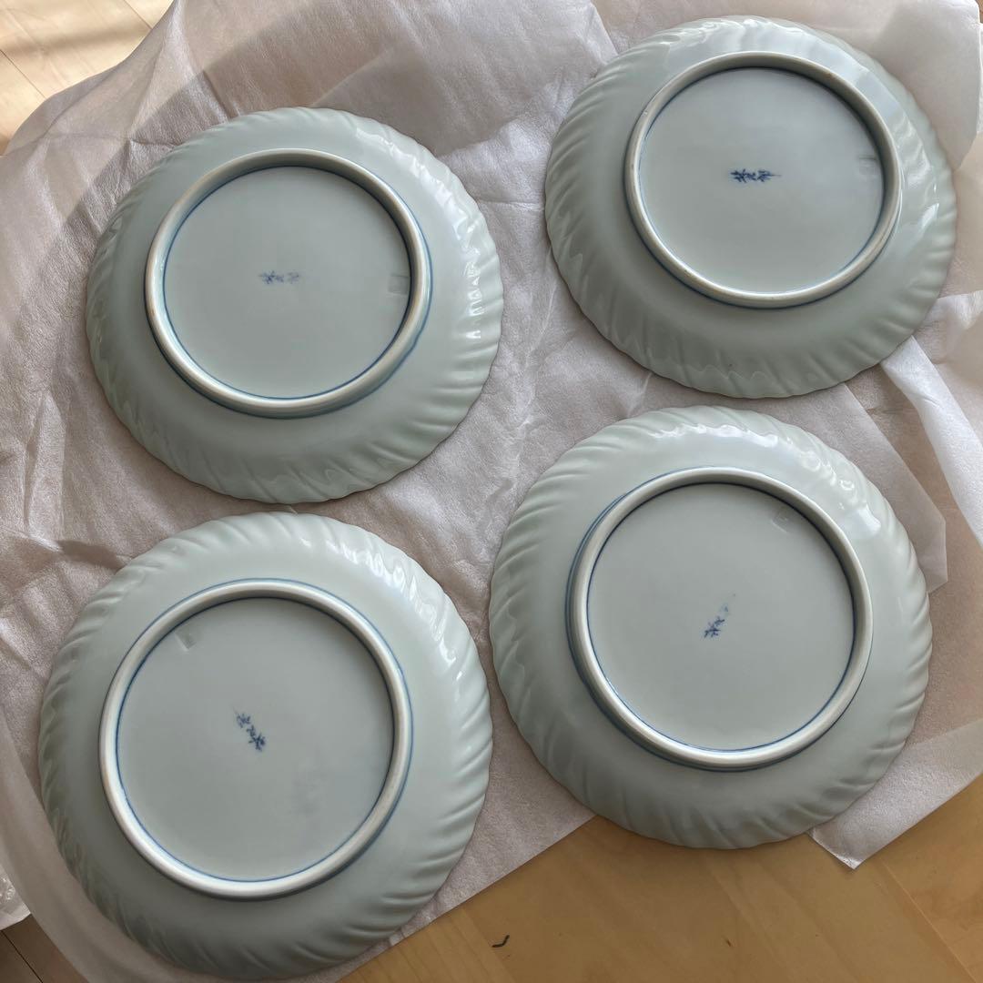 林九郎窯　有田焼　波佐見焼　お皿　4枚　柘榴　ざくろ　染付　食器