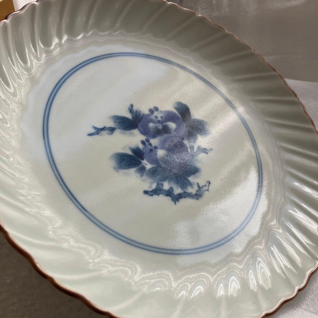 林九郎窯　有田焼　波佐見焼　お皿　4枚　柘榴　ざくろ　染付　食器