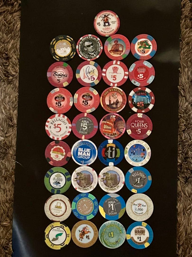 【極稀少/Stardust】ラスベガス 本物カジノチップ 33枚セット豪華セット