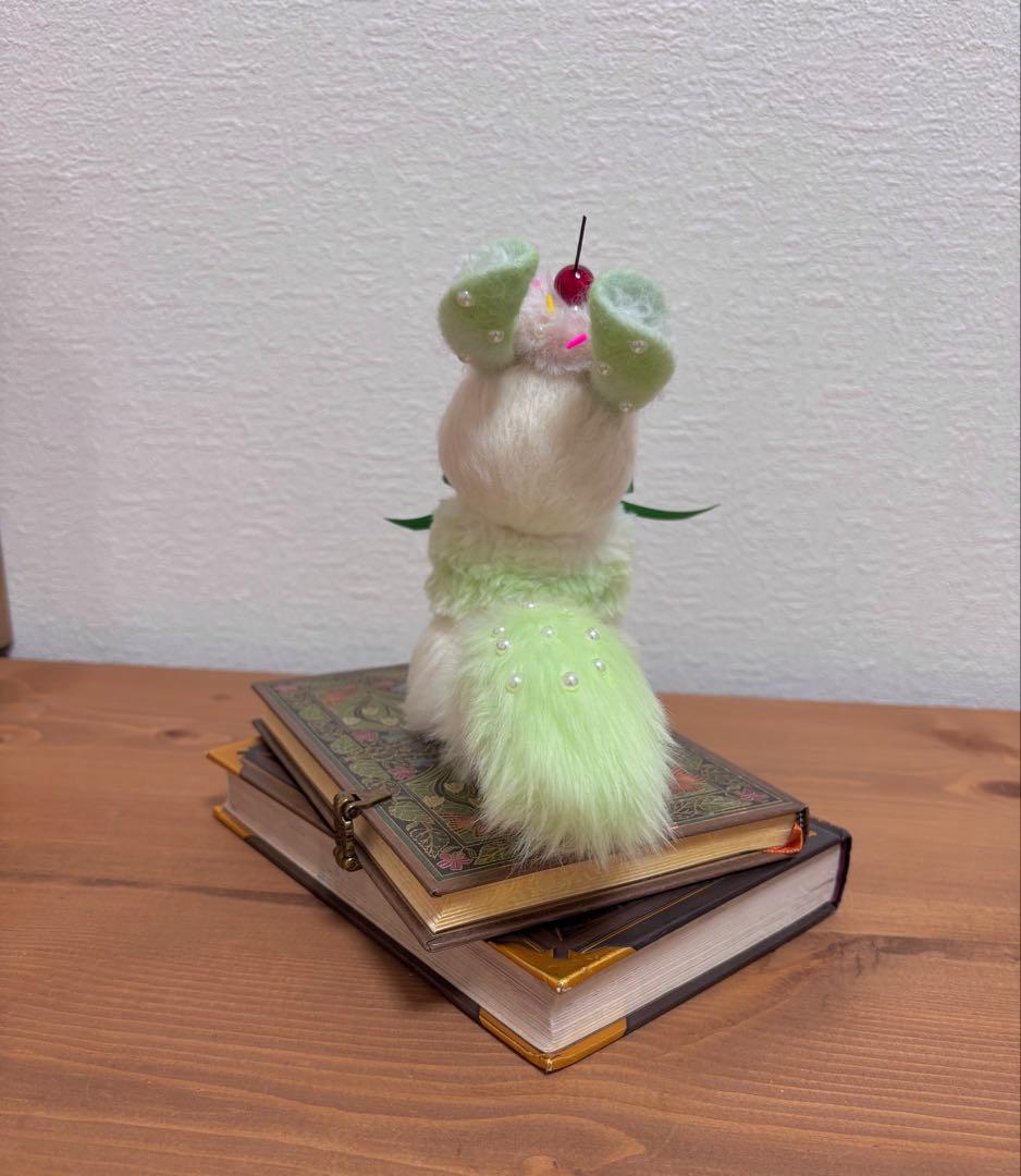 しゅわしゅわメロンソーダチンチラちゃん　ハンドメイド　羊毛フェルト　チンチラ