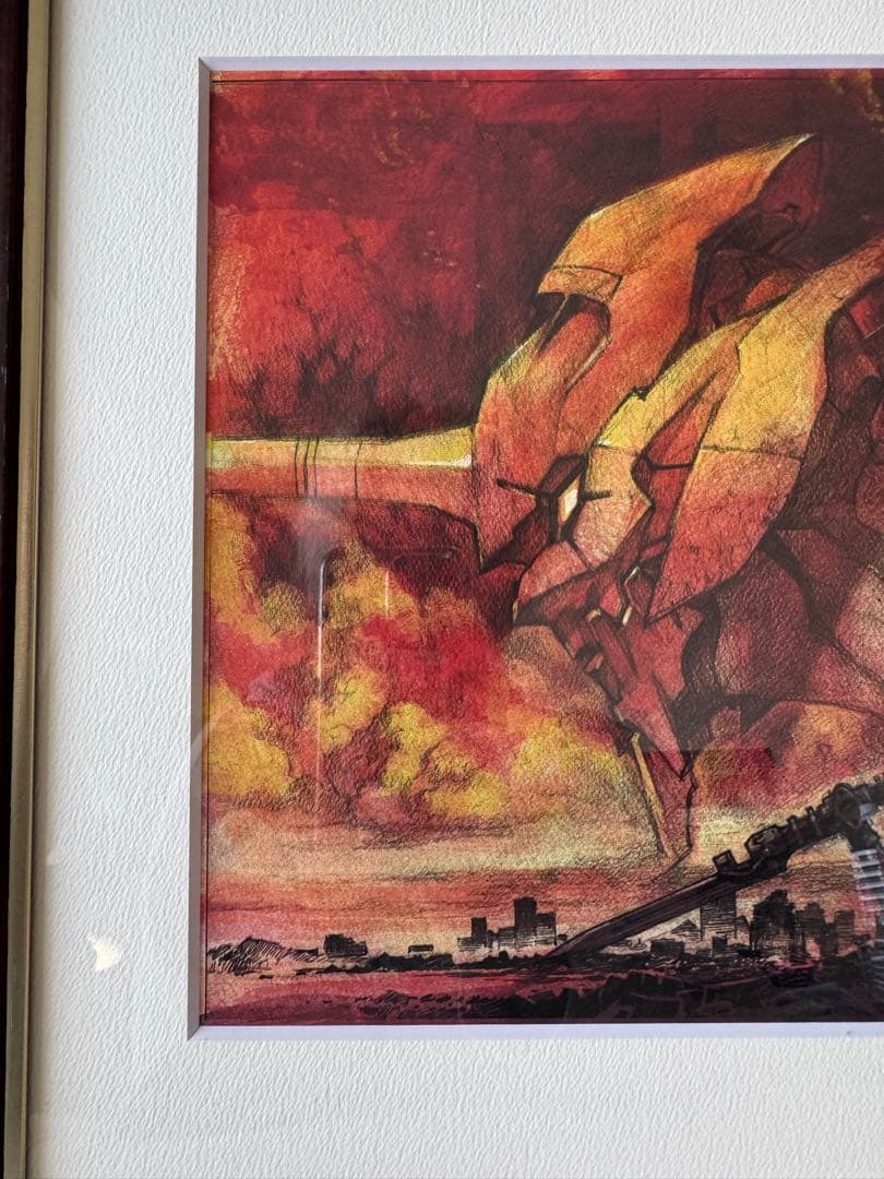 【美品】【貴重】ゴジラ対エヴァンゲリオン前田真宏 複製原画（公式コラボ額装付き）
