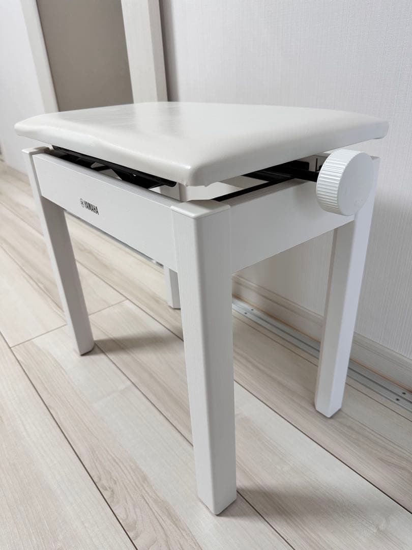 YAMAHA ピアノベンチ ホワイト 高さ調整可能　ヤマハピアノ椅子　美品