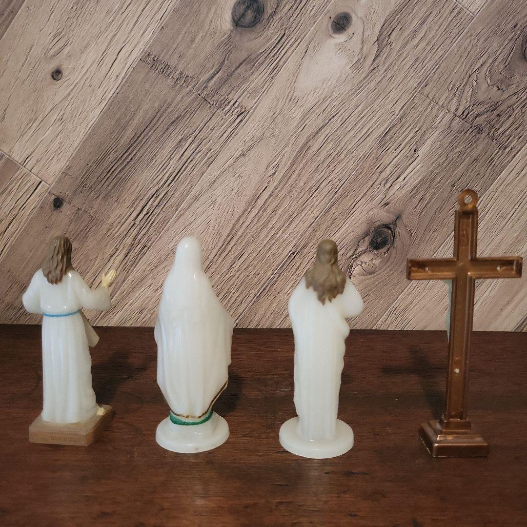 宗教的置物 セット キリスト教の聖人像　蓄光タイプ