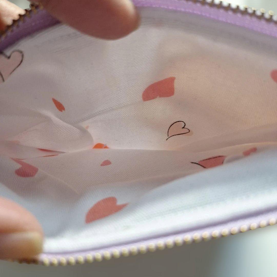 おむつポメラニアンパネル生地　ハンドメイド　フラットポーチ