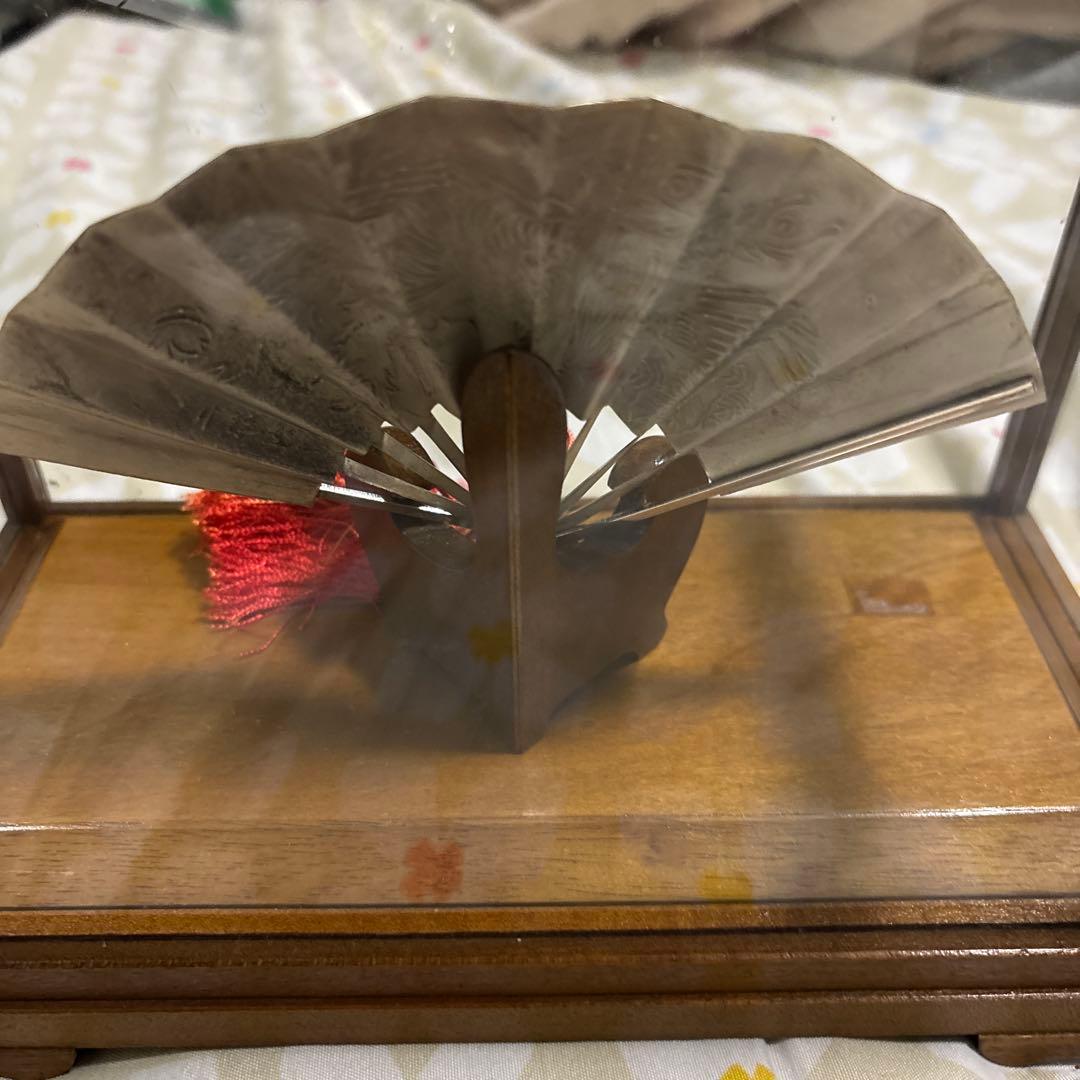 シルバー　扇子　縁起物　二都刻