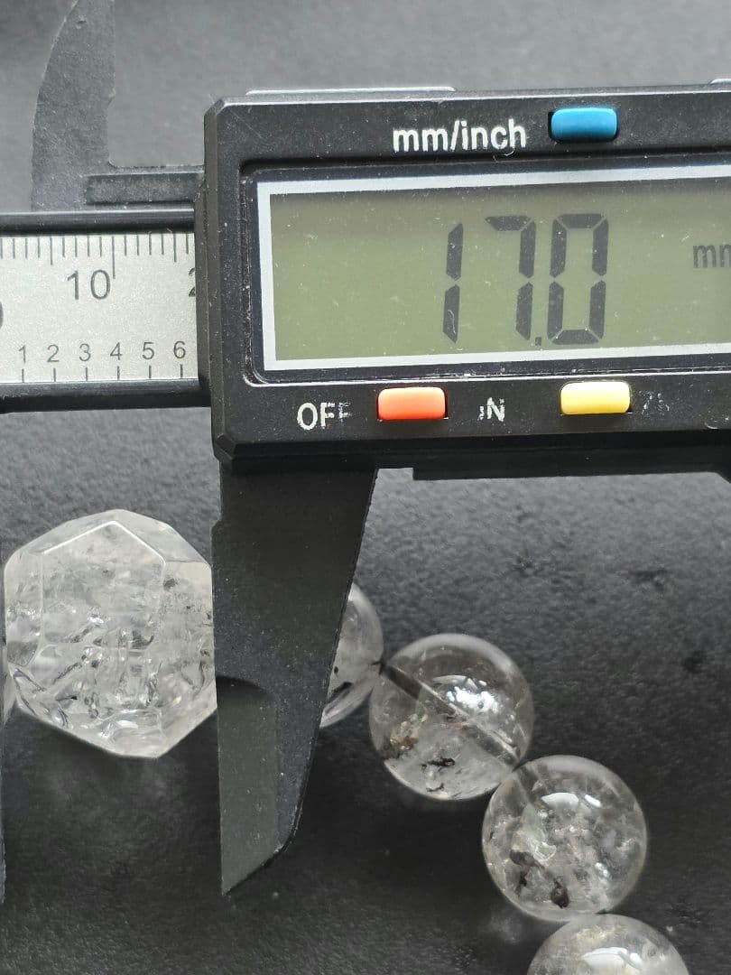 13.5mm　水入り✨　エレスチャルクォーツ　骸骨水晶　グラファイトインクォーツ