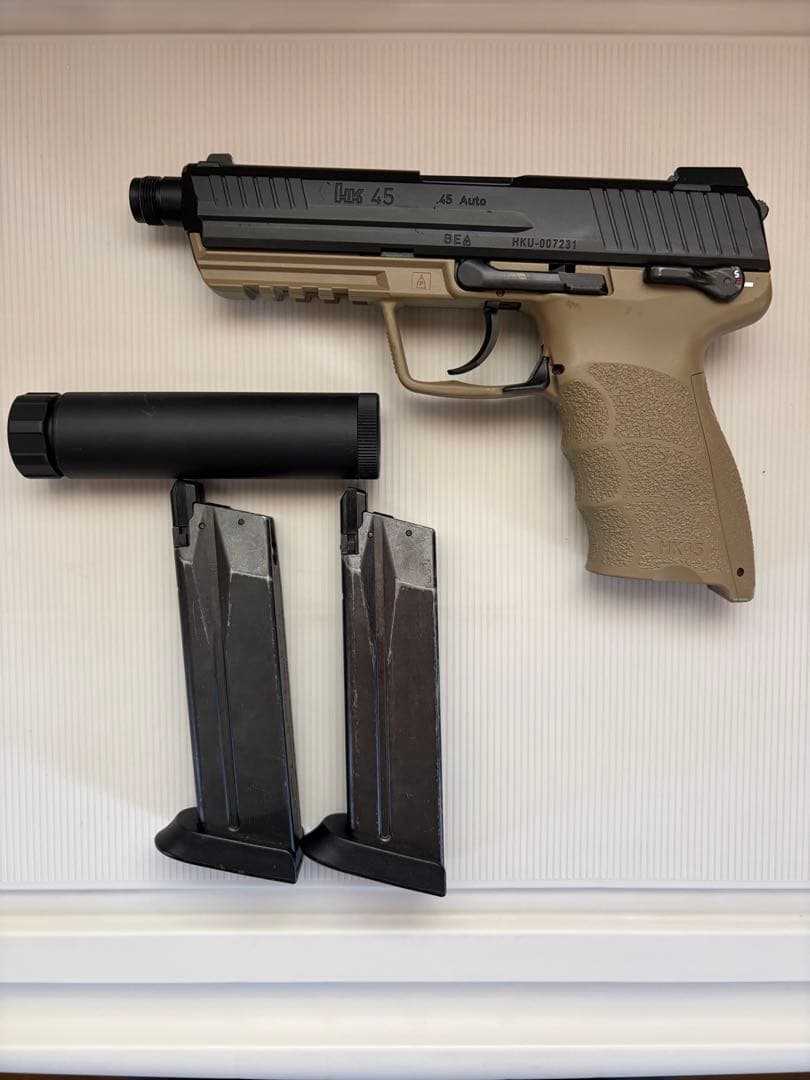 HK45 Tactical ガスガン サイレンサー付き
