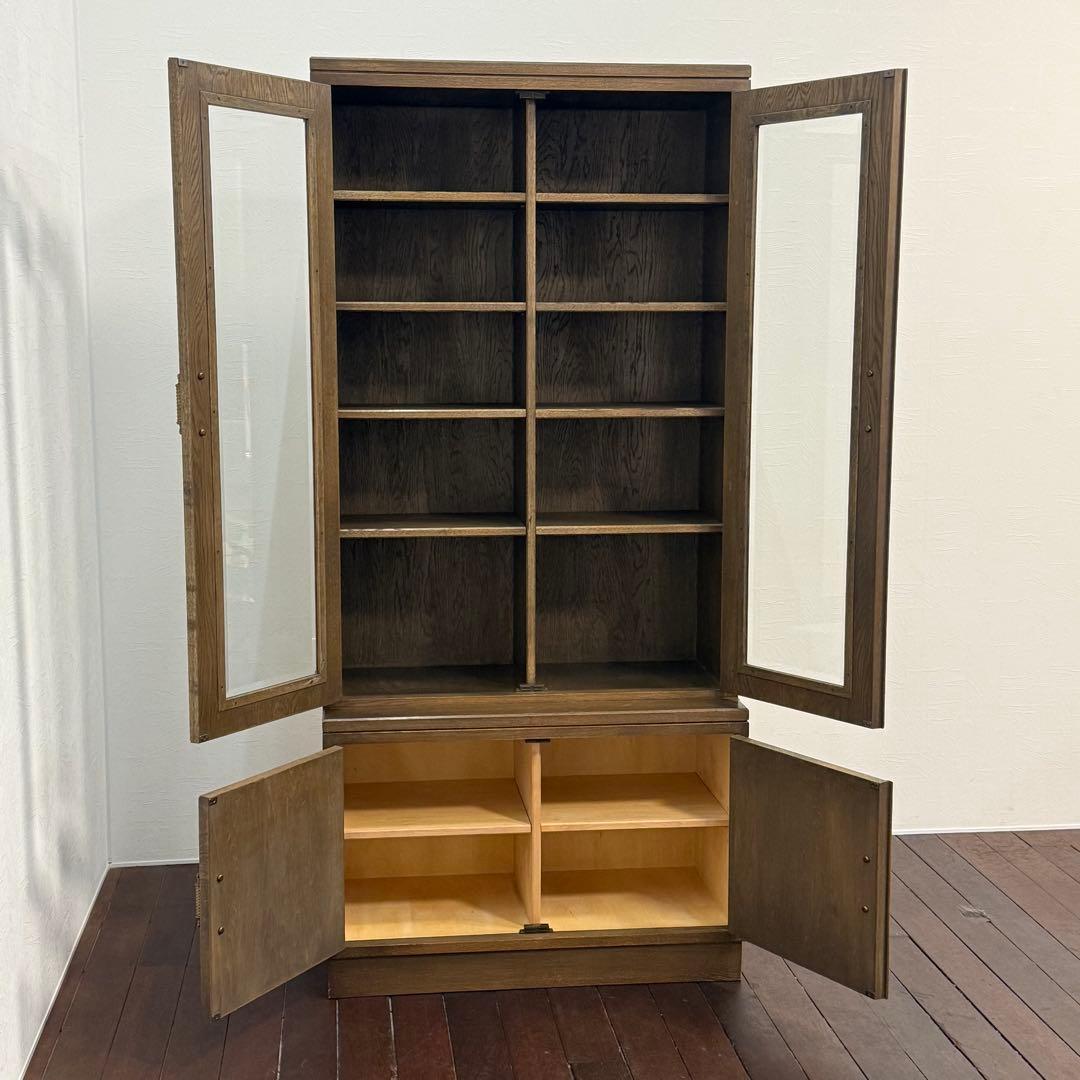 H21K84d 神戸洋家具 永田良介商店 書斎棚 キャビネット 食器棚 本棚