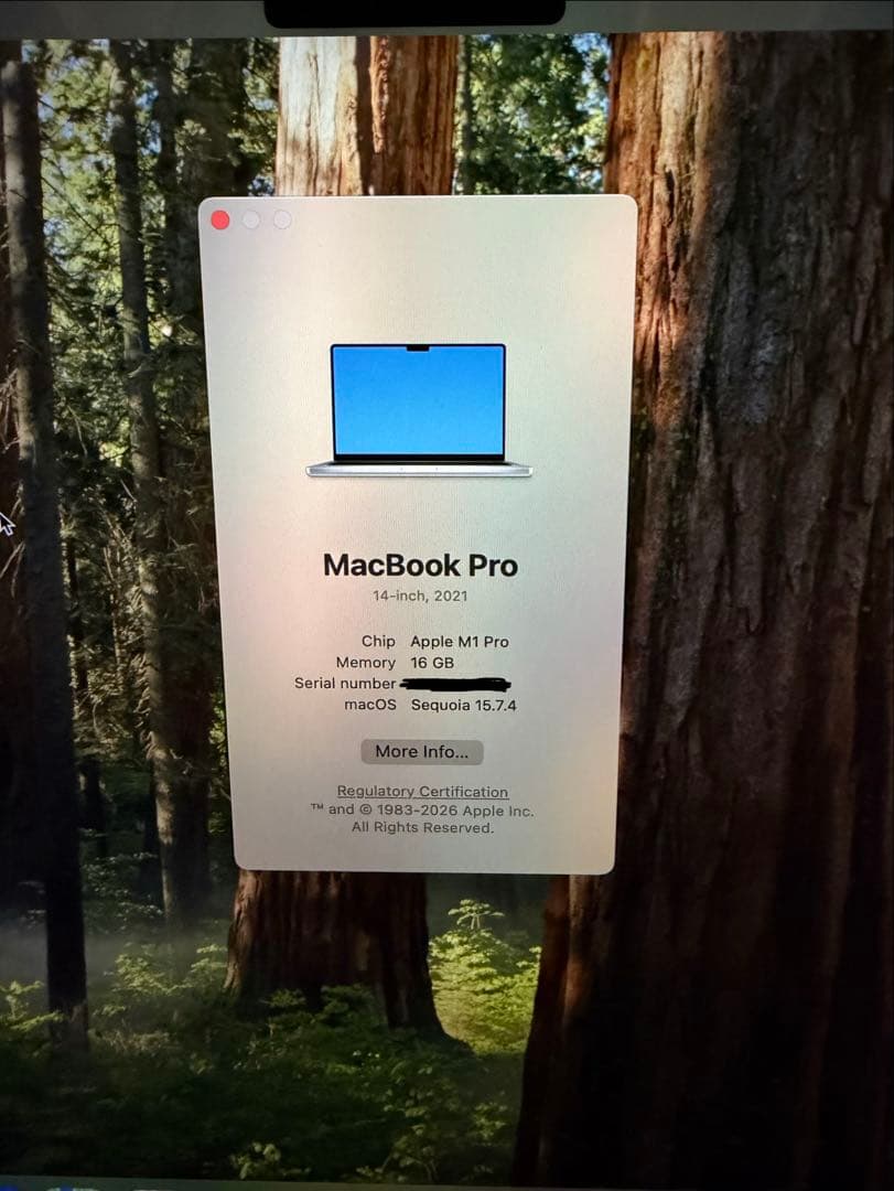 【美品】MacBookPro14インチ/2021/M1Pro/16GB/1TB