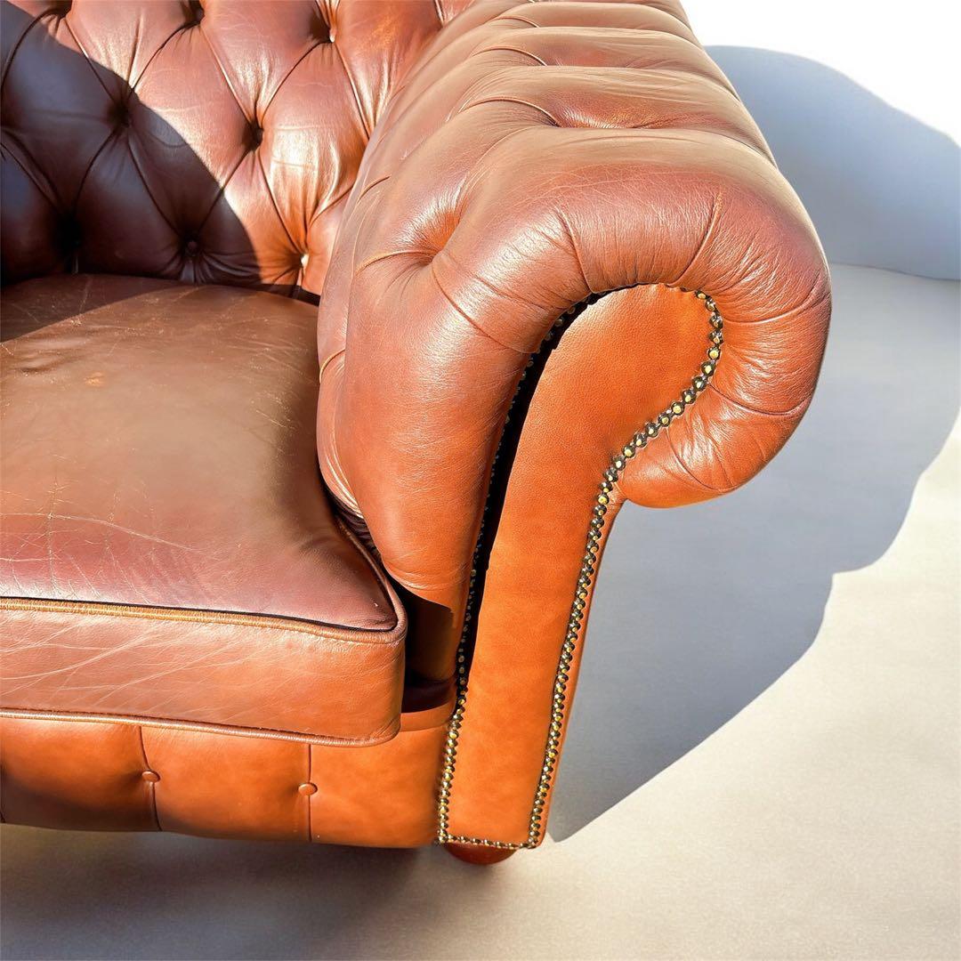 1★送料込み★チェスターフィールドソファ 一人掛け【神奈川県厚木市引取可】