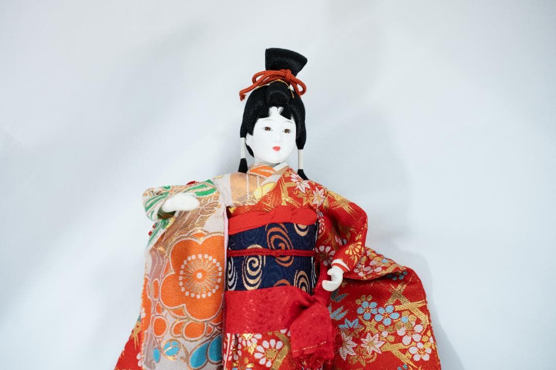 日本人形 片身替わりのお着物を着たお人形 １体 京ちゃん 着物 金襴 手作り
