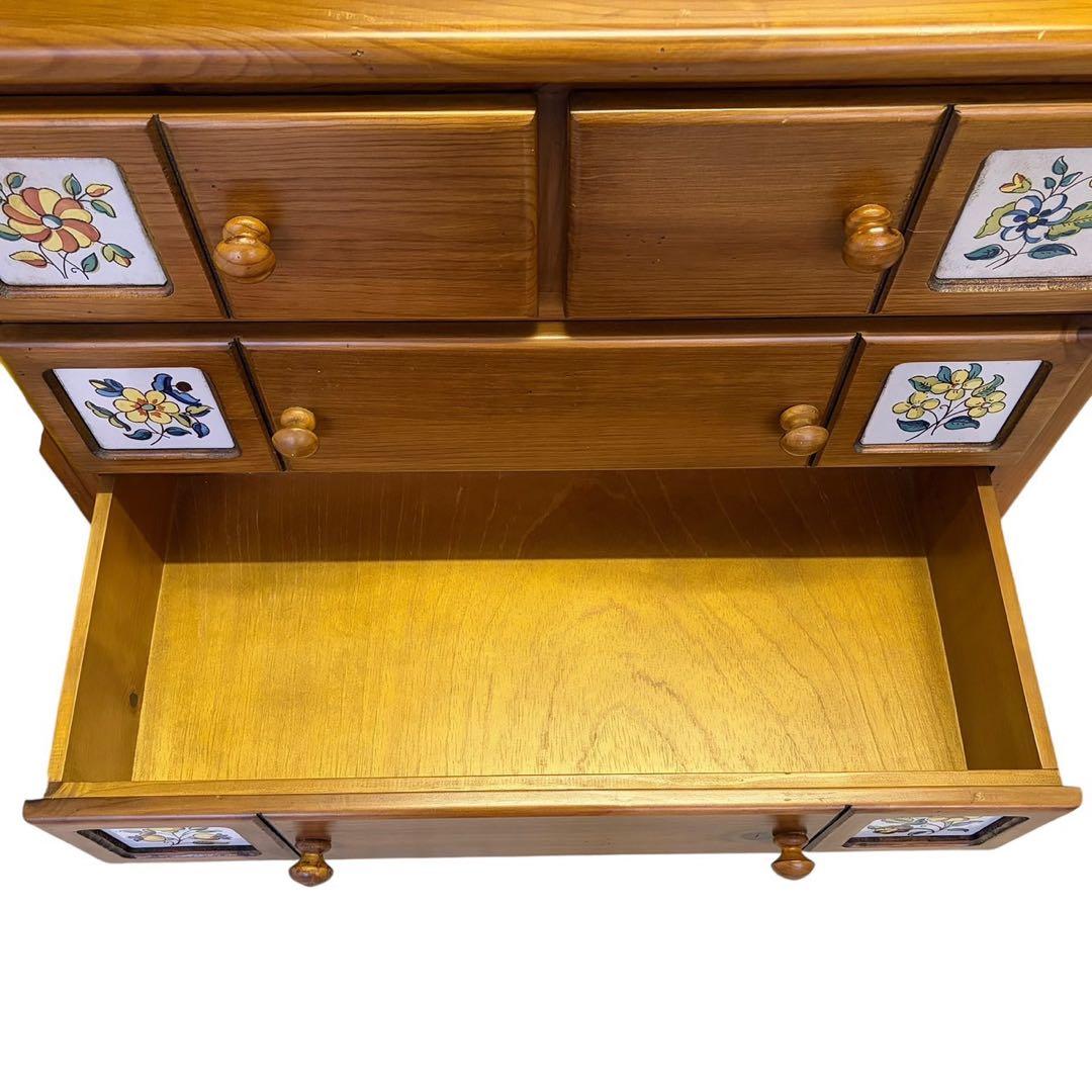 ACTUS バレンシア ライティングビューロー タイル パイン材 カントリー家具