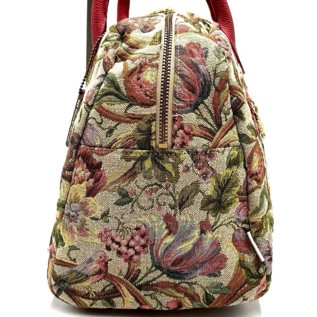 【極美品】 シンクビー ミニボストンバッグ トートバッグ ポーチ付 花柄