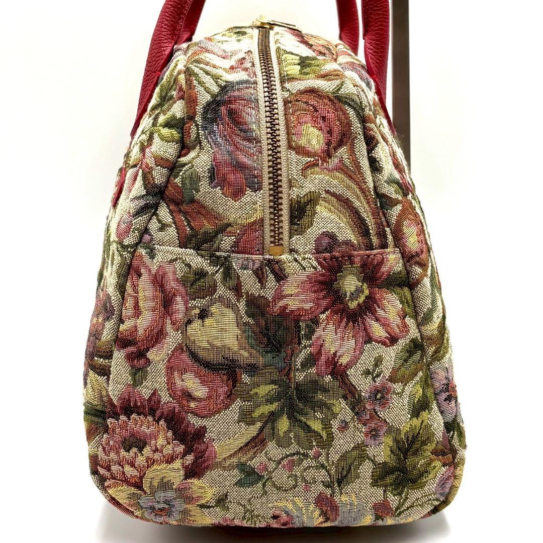 【極美品】 シンクビー ミニボストンバッグ トートバッグ ポーチ付 花柄