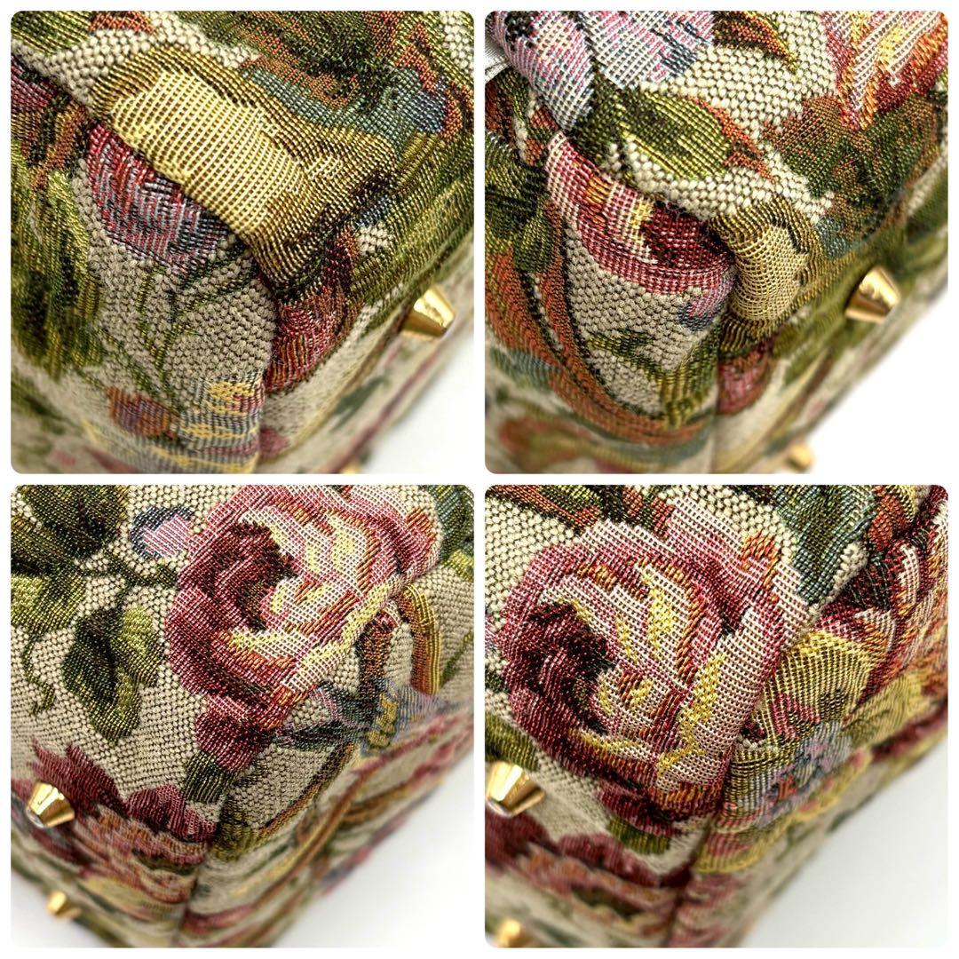 【極美品】 シンクビー ミニボストンバッグ トートバッグ ポーチ付 花柄