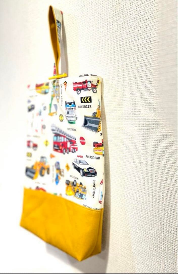 働く車×働く車　ハンドメイド　レッスンバッグ　男の子　入園入学準備　5点