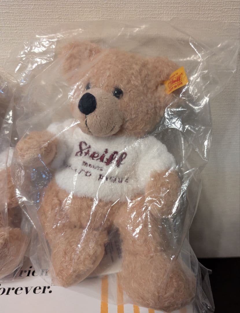 ジェラートピケ Steiff シュタイフ ぬいぐるみ　ボーダー　クリーム　BOX