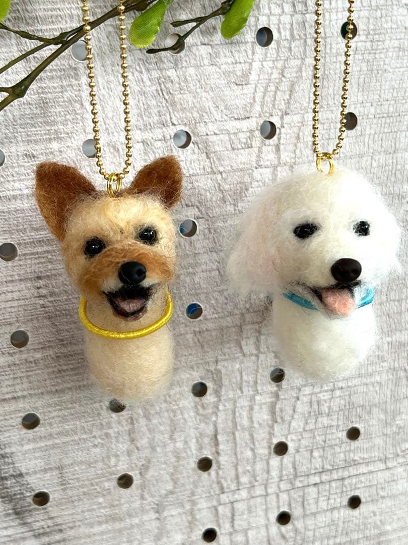 kamin　羊毛フェルト犬　プチチャーム