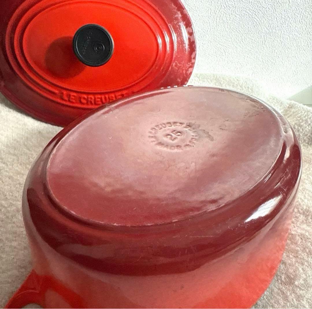 ル・クルーゼ 鋳鉄製レッド両手鍋 25cm