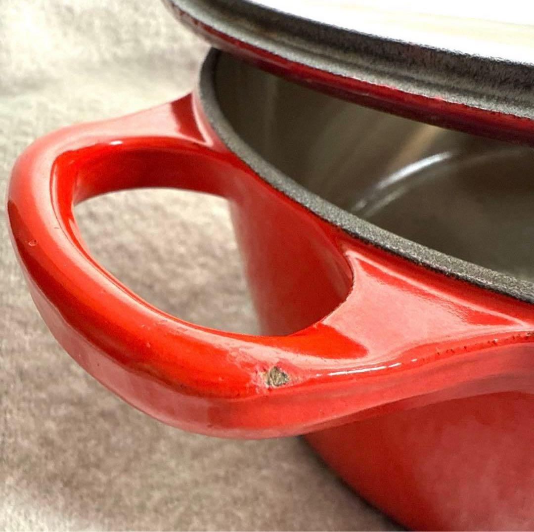 ル・クルーゼ 鋳鉄製レッド両手鍋 25cm