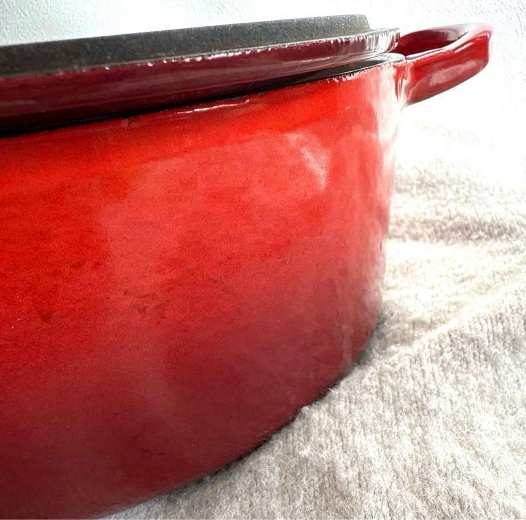 ル・クルーゼ 鋳鉄製レッド両手鍋 25cm