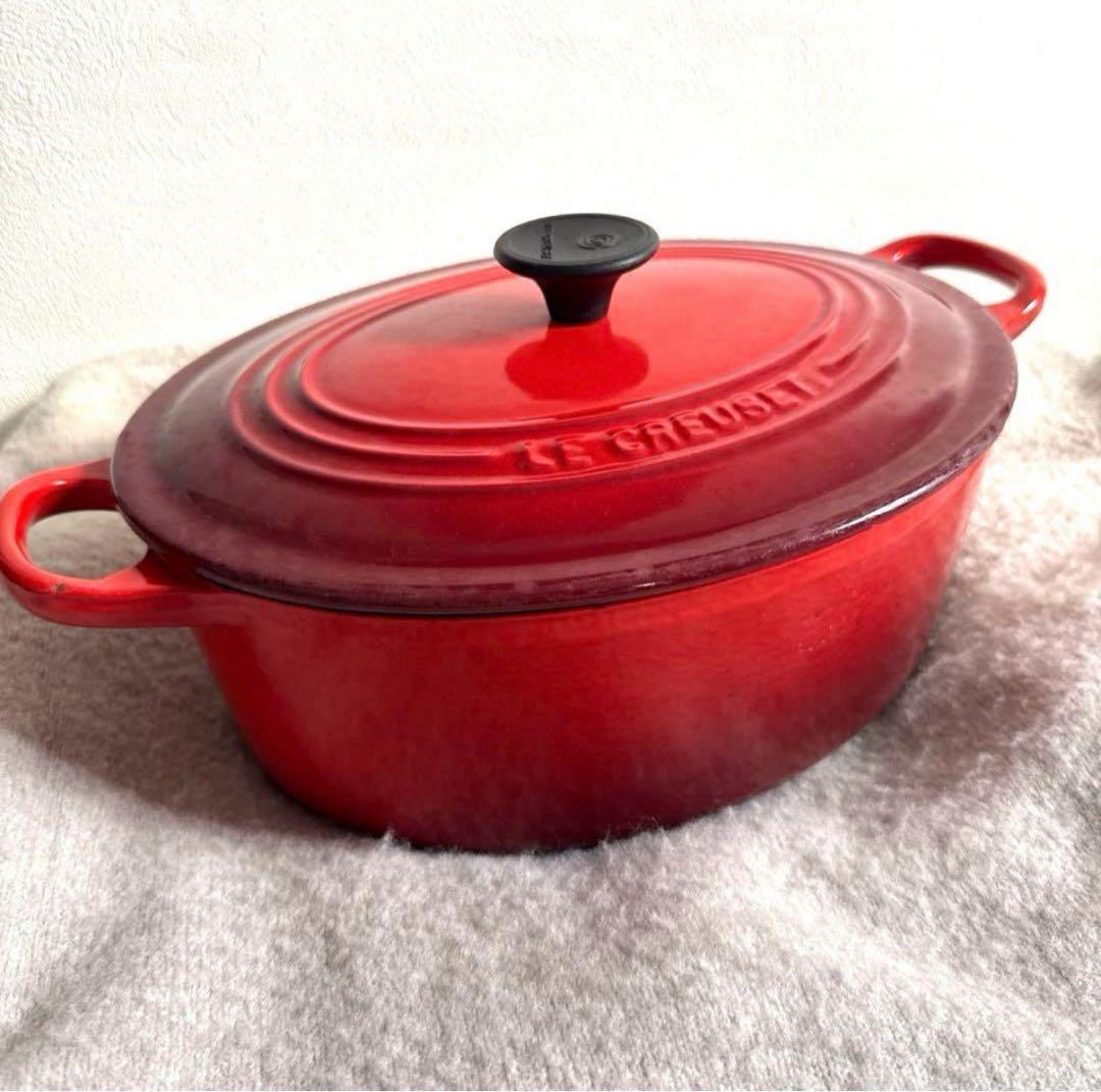 ル・クルーゼ 鋳鉄製レッド両手鍋 25cm