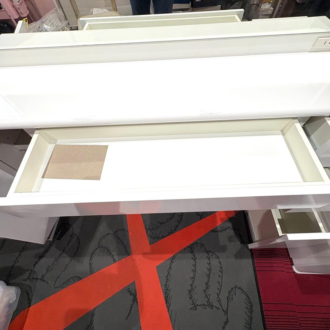 【値下げ中】一面鏡ワイドミラー付き ドレッサー 120幅 ホワイト