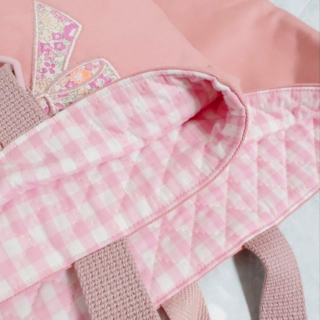 【リバティ】　レッスンバッグ　上履き袋　入園入学　大きめ　花柄　ピンク　女の子