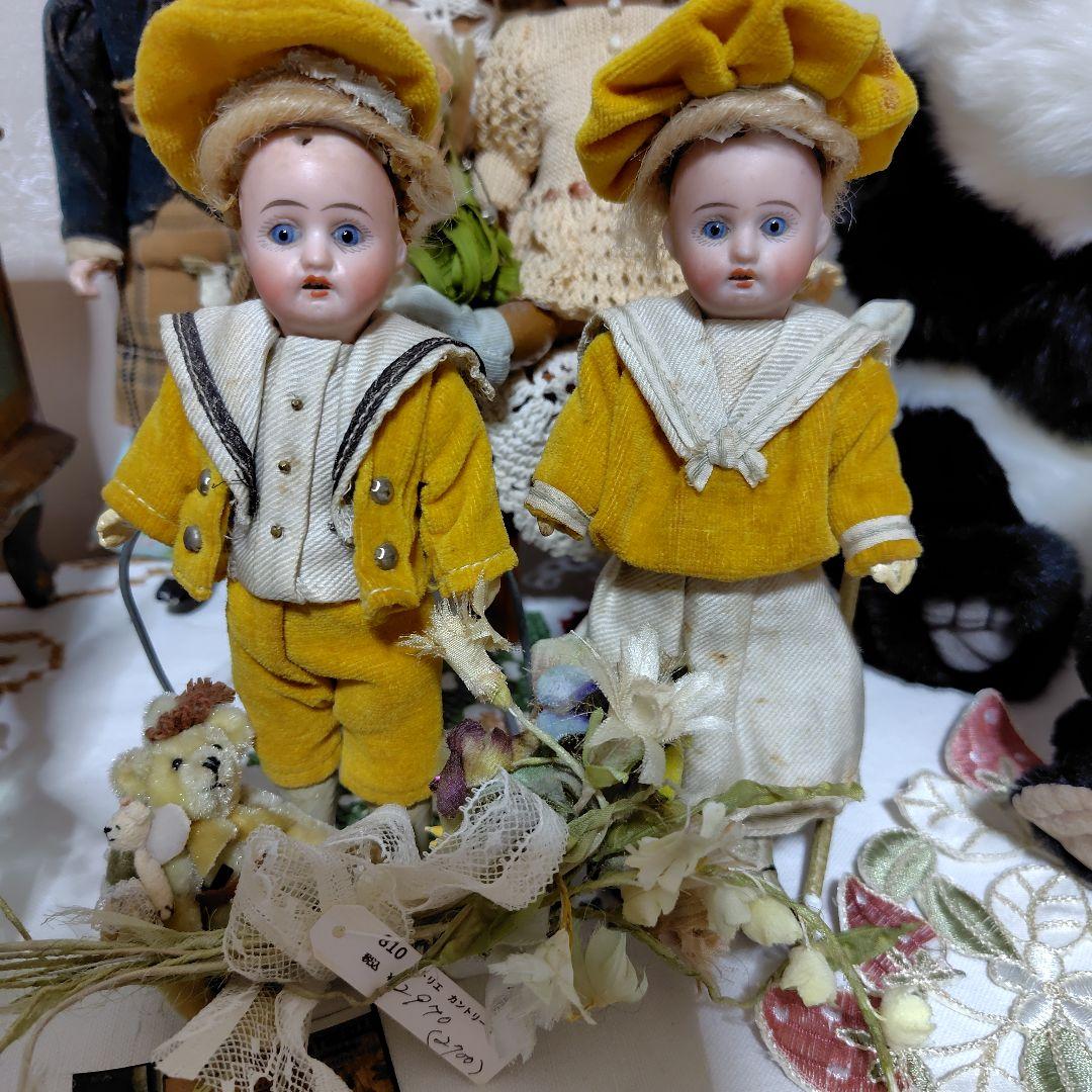 美品フランス　ミニョネット　アンティークドール　ペア